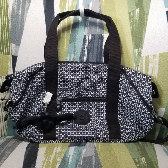 Kipling Art Mini Printed Shoulder Bag In Black And White K Pattern - Picture 14 of 14